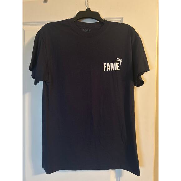 GUC Gildan Dri Blend Men's Cut Black TShirt FAME FAMEWORLD.ORG Size Medium - Picture 1 of 4